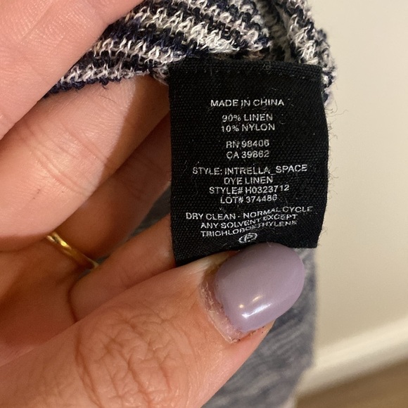 Theory Space-Dye Tank Racerback Midi Dress Blue and White Sz Small - Picture 10 of 13